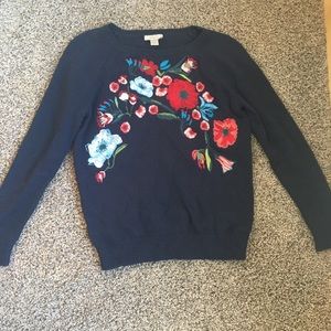 LOFT floral sweater